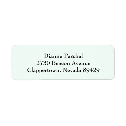 Light Mint Green Simple Return Address Labels