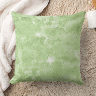 Light Mint Green Watercolor Splash Pattern Throw Pillow