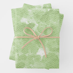 Light Mint Green Watercolor Splash Pattern Wrapping Paper Sheets