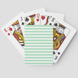 Light Mint Solid Color Stripes Vacation Summer Poker Cards
