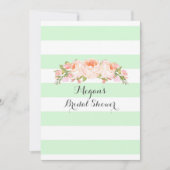 Light Mint Stripes Watercolor Floral Bridal Shower Invitation (Front)