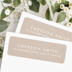 Light mocha brown minimal elegant return address label