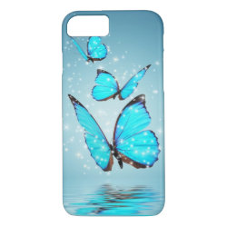 Light Modern 3 Blue Butterfly iPhone 7 Case
