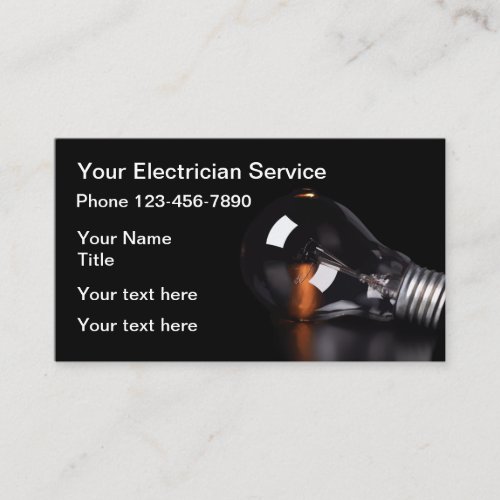 Light Modern Electrician Business Card