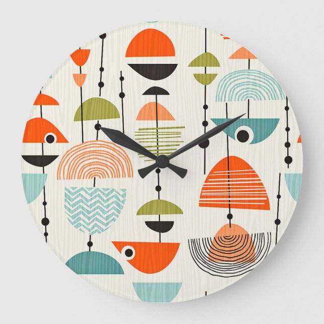 Light Modern Mid Century Large Clock (Front)