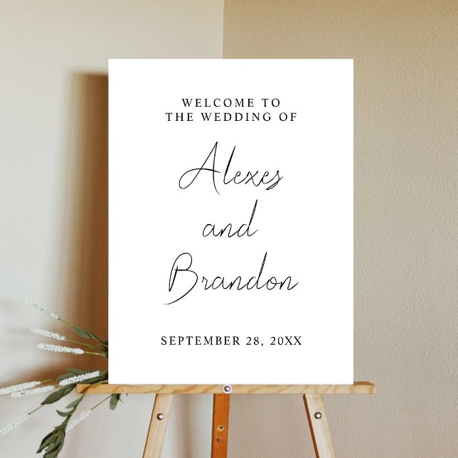 Light Modern Minimal Wedding Welcome Sign Poster   (Creator Uploaded)