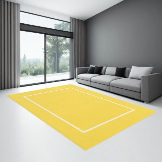 Light Mustard Solid Color With Border Area Rug