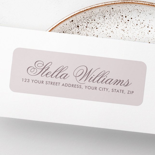 Light muted lavender calligraphy script label (Light muted lavender calligraphy script label)