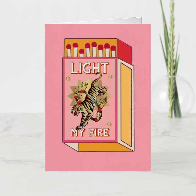 Light My Fire Matchbox Art Foil Greeting Card (Front)