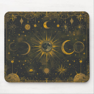 Light Navy and Gold Celestial Mousepad