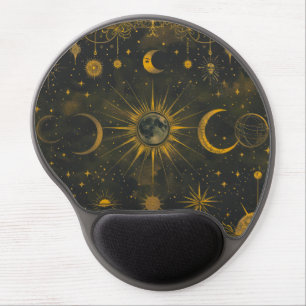 Light Navy and Gold Celestial Mousepad