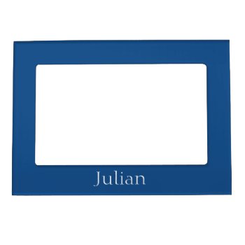 Light Navy Blue Customizable Magnetic Photo Frame by Brookelorren at Zazzle