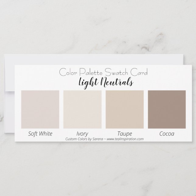 Light Neutrals Color Palette Swatch Card (Front)