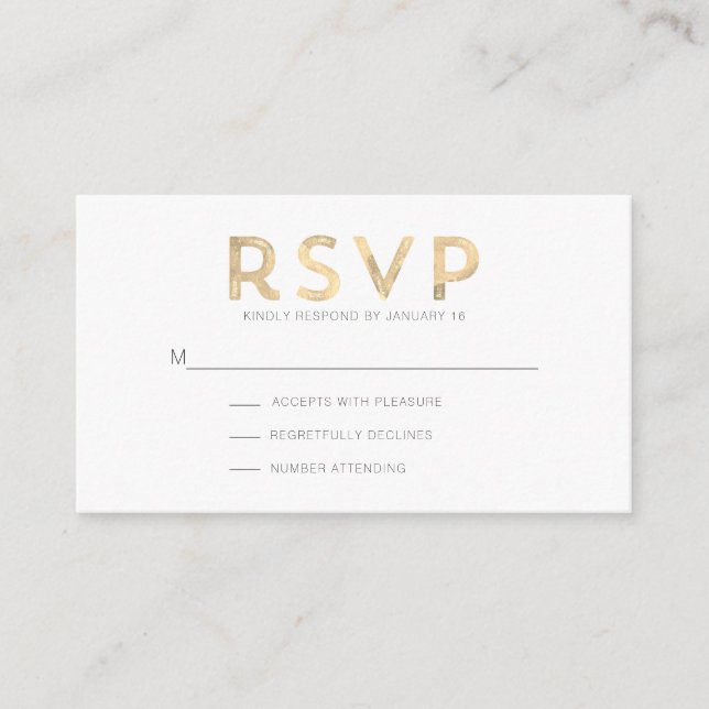 Light Oakwood Modern RSVP Enclosure Card (Front)