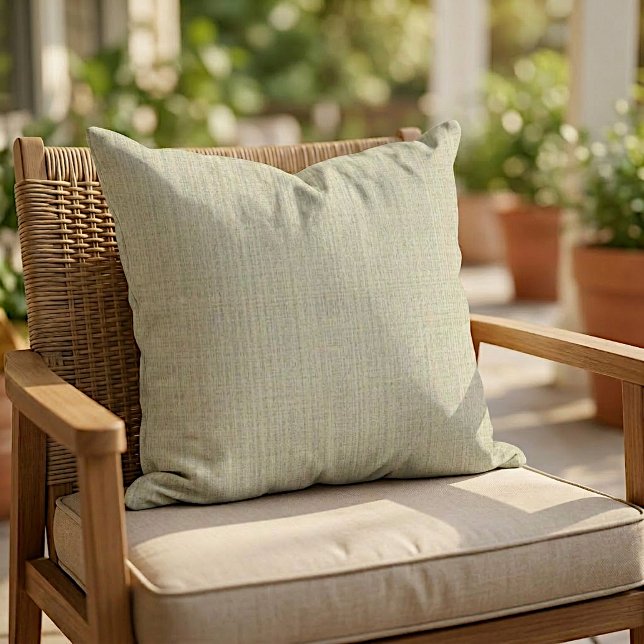 Light Ochre Beach Sand Gray Weave Pattern Outdoor Pillow (Creator Uploaded)