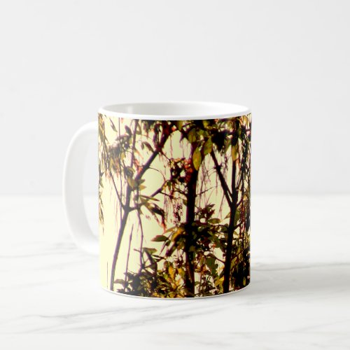 Light of Dawn thru Maple Leaves and Flowers Coffee Mug