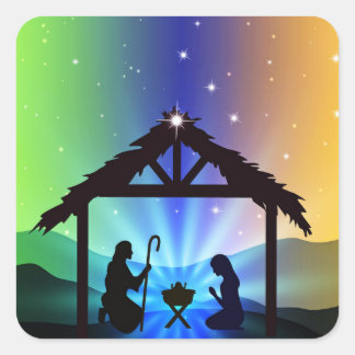 light of jesus manger stickers