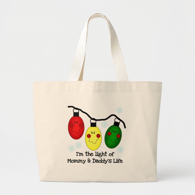 Light of Mommy and Daddy's Life Large Tote Bag (Front)