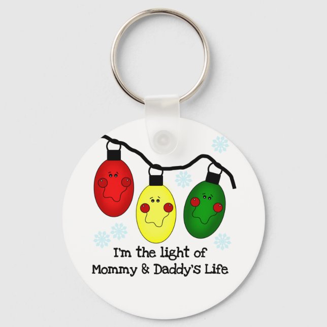Light of Mommy and Daddy's Life Tshirts and Gifts Keychain (Front)