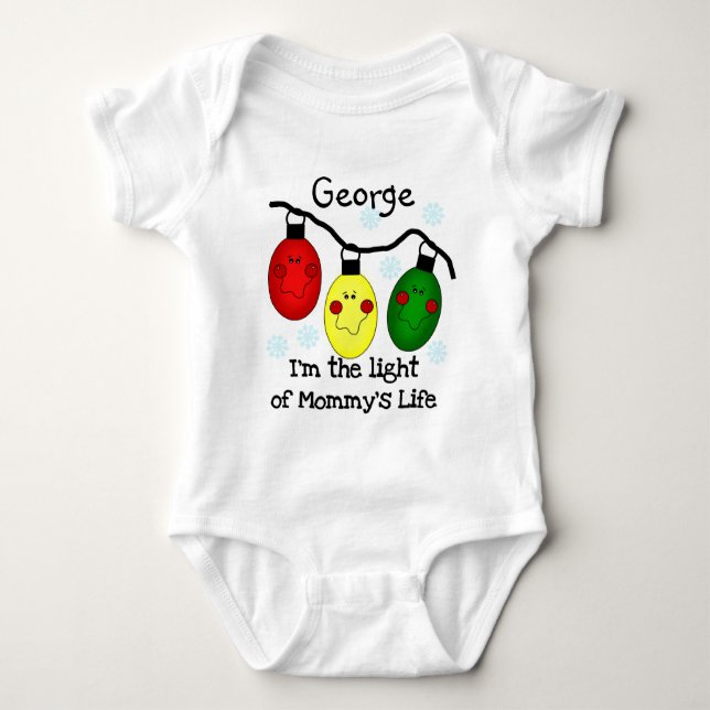 Light of Mommy Life Christmas Personalized Baby Bodysuit (Front)