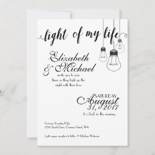 Light of my life wedding invitation