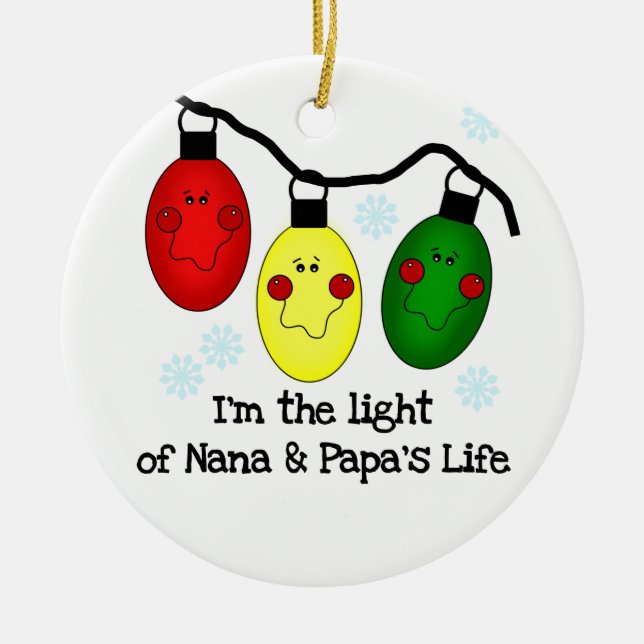 Light of Nana and Papa's Life Customized Ornament (Front)