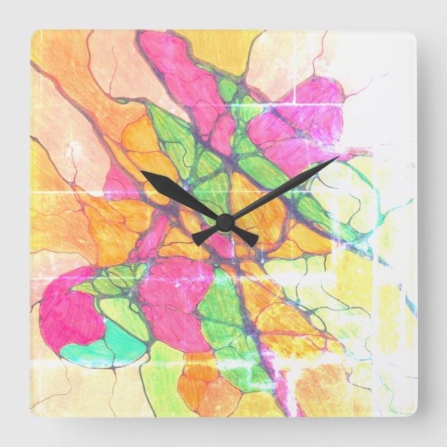 Light of the room square wall clock (Front)