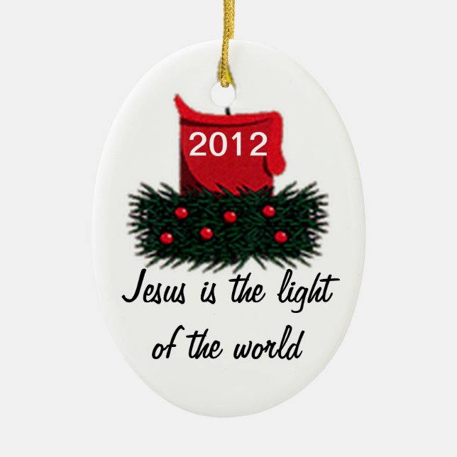 Light of the World Ceramic Ornament (Front)
