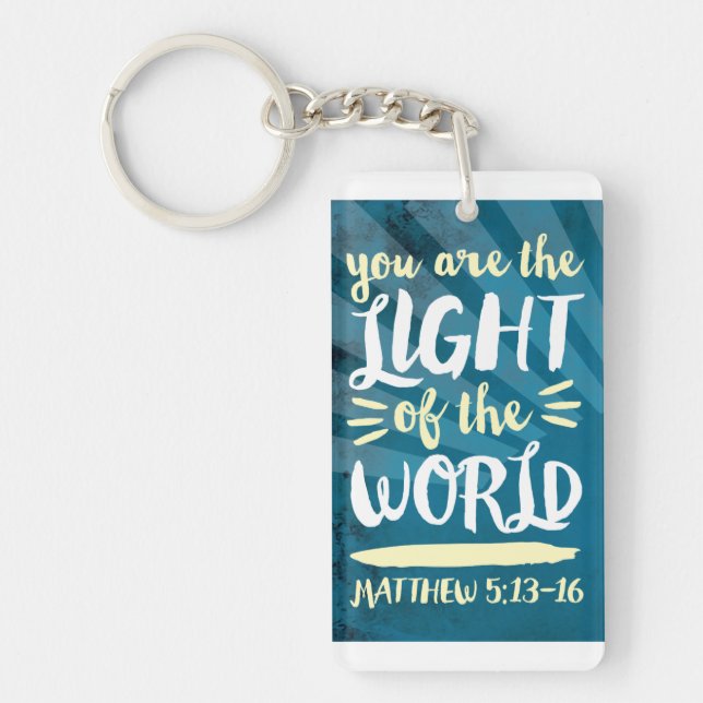 Light of the World Christian gift Bible Verse Keychain (Front)
