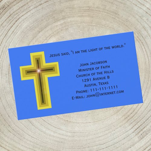 Light of the World Cross Christian Business Card