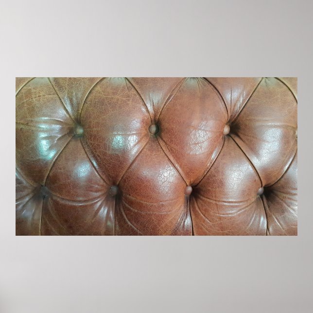 Light on brown leather sofa surface, textureabstra poster (Front)