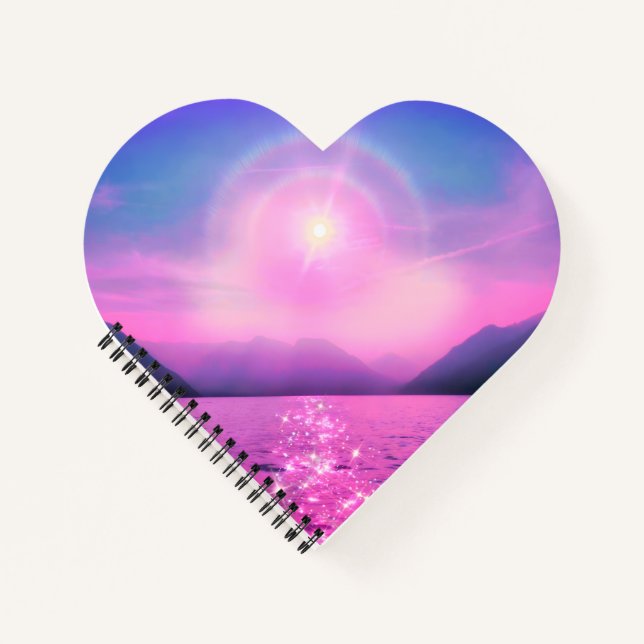 Light on the Water Heart-shaped Notebook (Front)