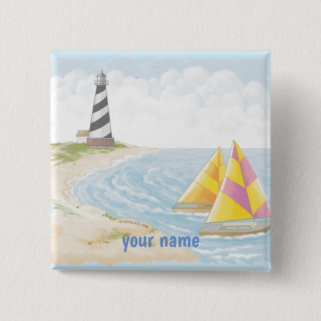 Light One Lighthouse  pin button  (Front)