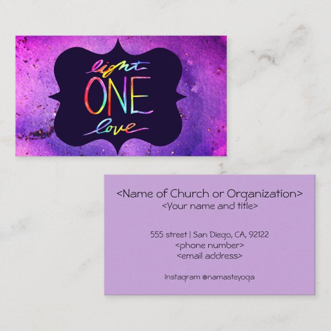 Light One Love Religious Buisness Card (Front/Back)