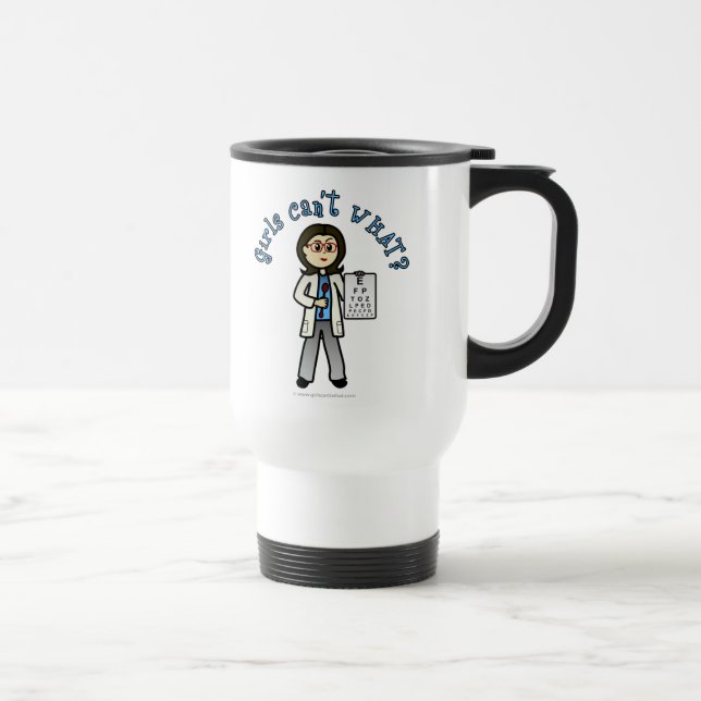 Light Optometrist Girl Travel Mug (Right)