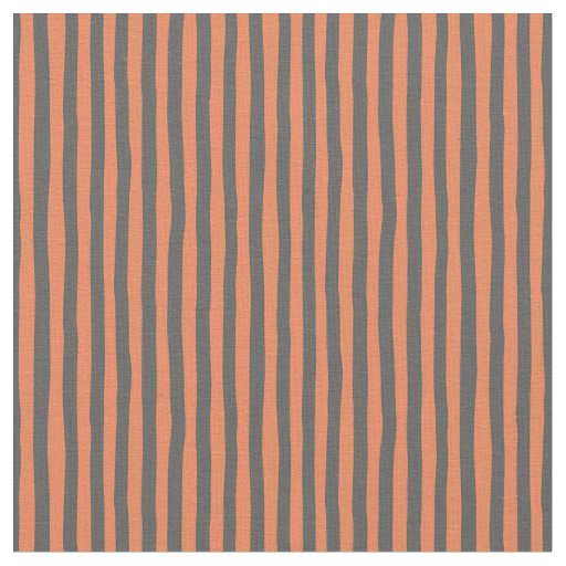 Light Orange & Dark Gray Wonky Stripes Fabric