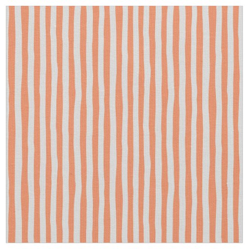 Light Orange & Light Gray Wonky Stripes Fabric