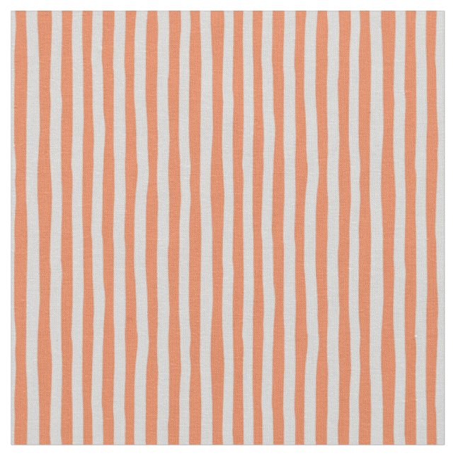 Light Orange & Light Gray Wonky Stripes Fabric (Close Up)