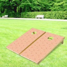 Light Orange Memphis Pattern Corn hole Set