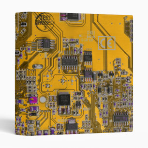 Light Orange PCB Circuit Board Design for IT Pros 3 Ring Binder