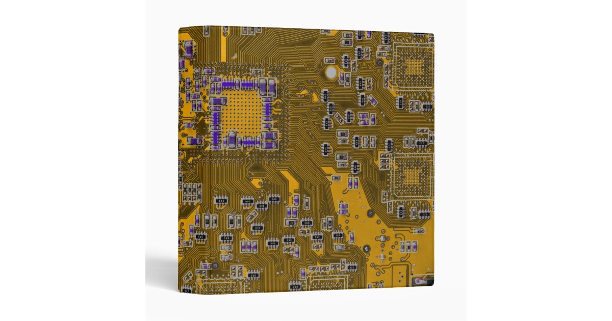 Light Orange PCB Circuit Board Design for IT Pros 3 Ring Binder | Zazzle