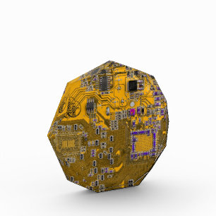 Light Orange PCB Circuit Board Design for IT Pros Acrylic Award