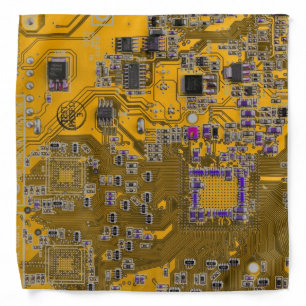 Light Orange PCB Circuit Board Design for IT Pros Bandana
