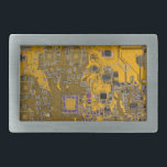 Light Orange PCB Circuit Board Design for IT Pros Belt Buckle<br><div class="desc">The Ultimate Aesthetic for Tech Visionaries Redefine your professional space with this high-definition graphic featuring a detailed Printed Circuit Assembly (PCBA). Captured in vibrant, light orange tones with crisp silver and white conductive traces, this design showcases the intricate architecture of modern electronics—including integrated circuits, resistors, and capacitors—in stunning clarity. The...</div>