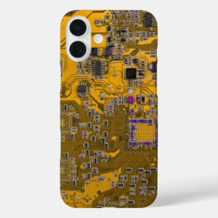 Light Orange PCB Circuit Board Design for IT Pros iPhone 16 Plus Case