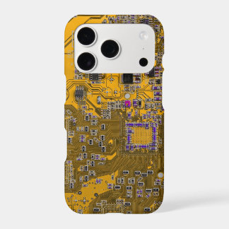 Light Orange PCB Circuit Board Design for IT Pros iPhone 17 Pro Case