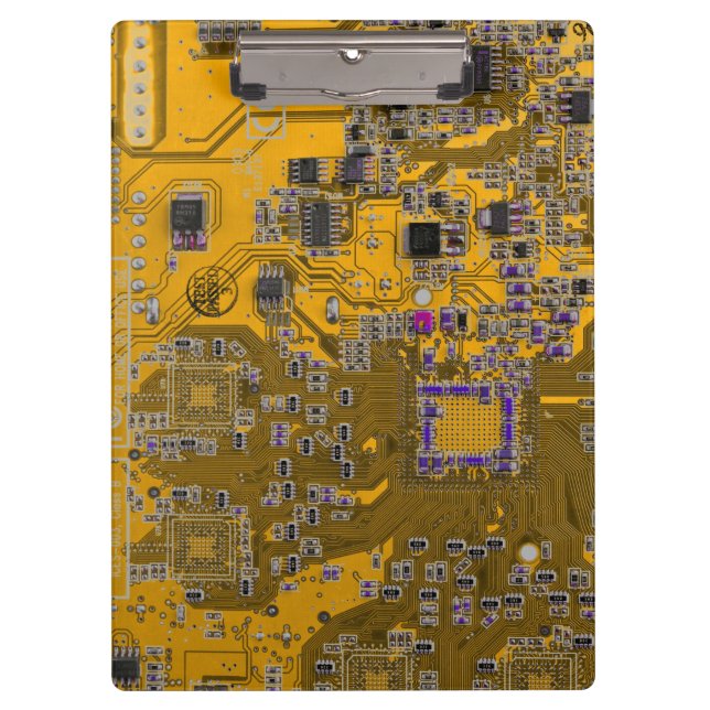 Light Orange PCB Circuit Board Design for IT Pros Clipboard (Front)