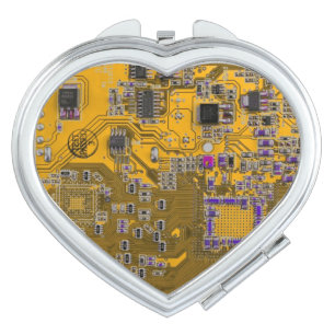 Light Orange PCB Circuit Board Design for IT Pros Compact Mirror