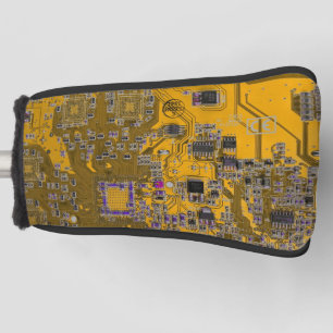 Light Orange PCB Circuit Board Design for IT Pros Golf Head Cover