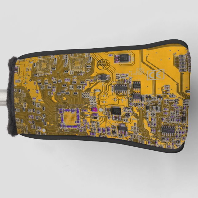 Light Orange PCB Circuit Board Design for IT Pros Golf Head Cover (Front)